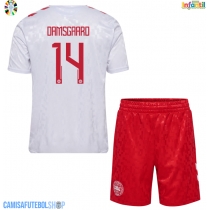 Camisa de time de futebol Dinamarca Mikkel Damsgaard #14 Replicas 2º Equipamento Infantil Europeu 2024 Manga Curta (+ Calças curtas)